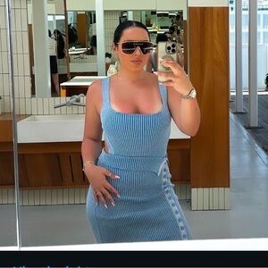 JLUX LABEL bodysuit and matching skirt light blue Size Medium. Worn once